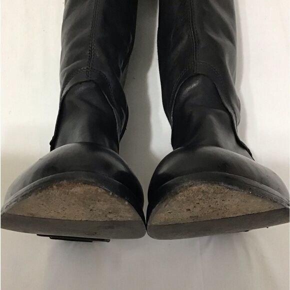 Anthropologie Area Forte Knee High Black Leather Studded Riding Boots Size 37 - Picture 14 of 16